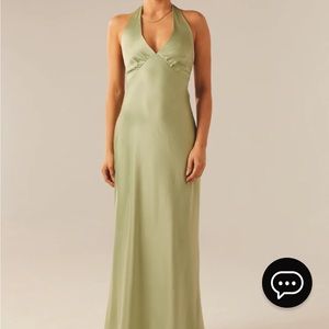 Peppermayo Heavy Hearted satin maxi dress in sage green